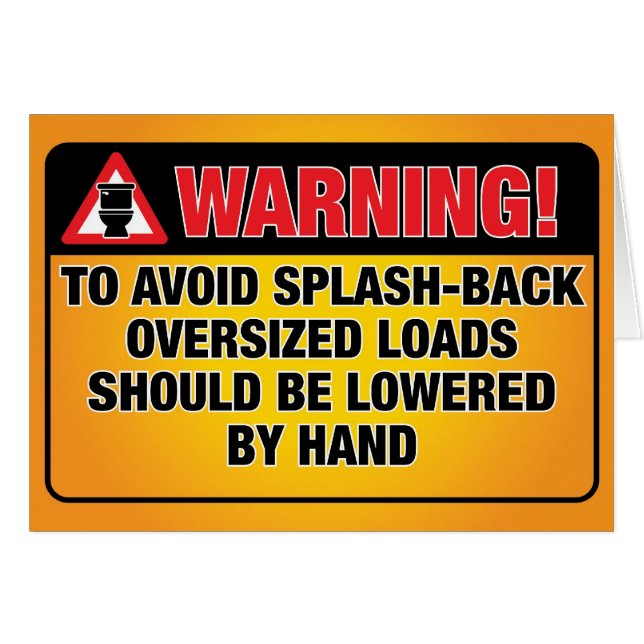 WARNING - Avoid Splash-Back Blank Inside Card (Front Horizontal)