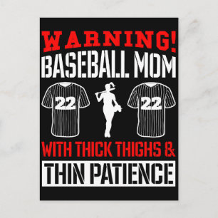 Warning baseball mom with thick thighs and thin pa holiday postcard