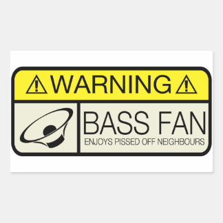 Warning Bass Fan! Sticker