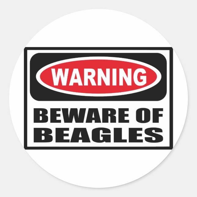 Warning BEWARE OF BEAGLES Sticker (Front)