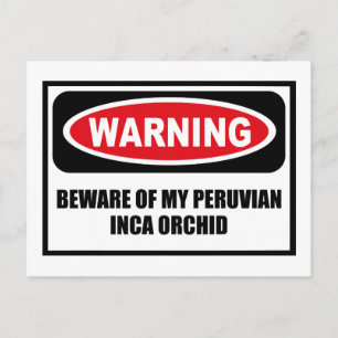 Warning BEWARE OF MY PERUVIAN INCA ORCHID Postcard