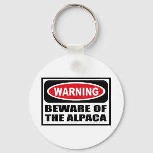 Warning BEWARE OF THE ALPACA Key Chain