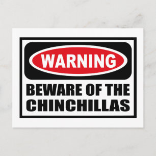 Warning BEWARE OF THE CHINCHILLAS Postcard