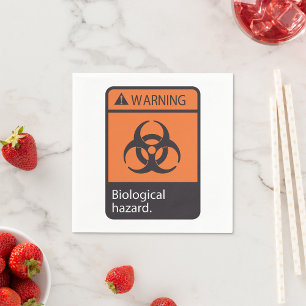 Warning Biological Hazard Sign Biohazard Symbol Napkin