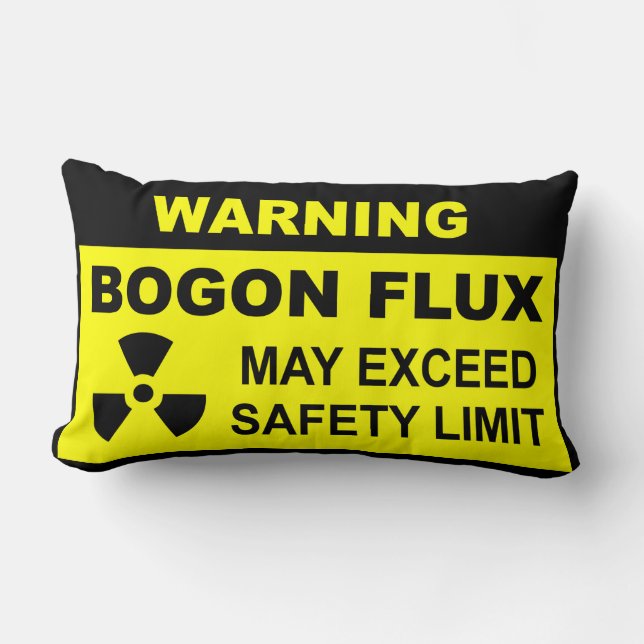 Warning: Bogon Flux Lumbar Pillow (Front)