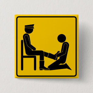 warning bootblack ahead 2 inch square button