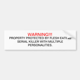 WARNING BUMPER STICKER