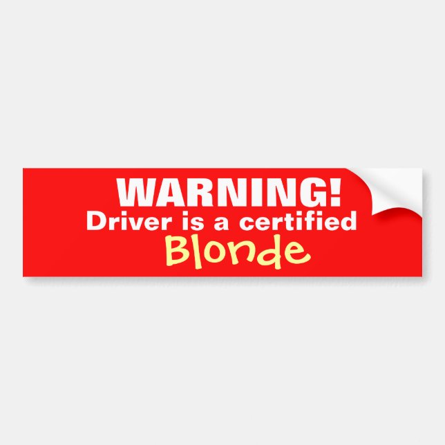 WARNING! BUMPER STICKER (Front)