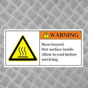 Warning Burn Hazard Label