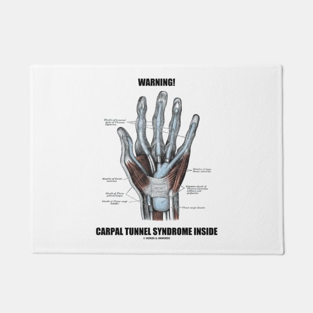 Warning! Carpal Tunnel Syndrome Inside Anatomical Doormat (Front)