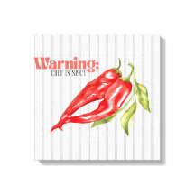Warning Chef is Spicy Red Chili Pepper Kitchen Art
