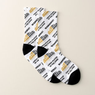 Warning! Chess Player In The Zone Geek Humour Socks