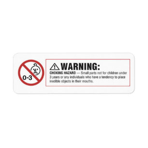 Warning: Choking Hazard Vending Label Sticker