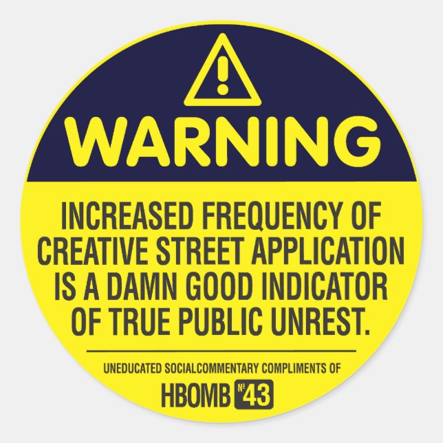 Warning Classic Round Sticker (Front)