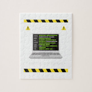 Warning Coding In Progress Computer Programmer Dev Jigsaw Puzzle