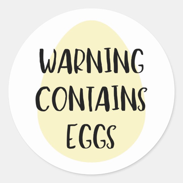 Warning Contains Eggs Allergen Baking Label Egg (Front)