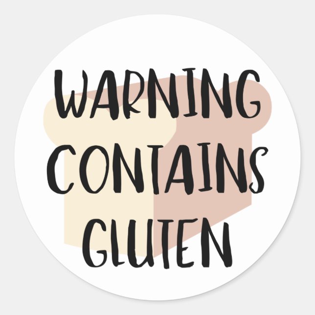 Warning Contains Gluten Celiac Wheat Allergy Alert Classic Round Sticker (Front)