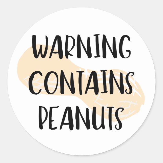Warning Contains Peanuts Allergen Label Peanut (Front)