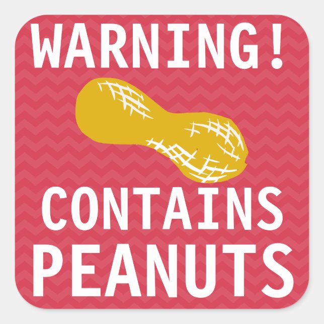 Warning Contains Peanuts Food Alert Stickers (Front)