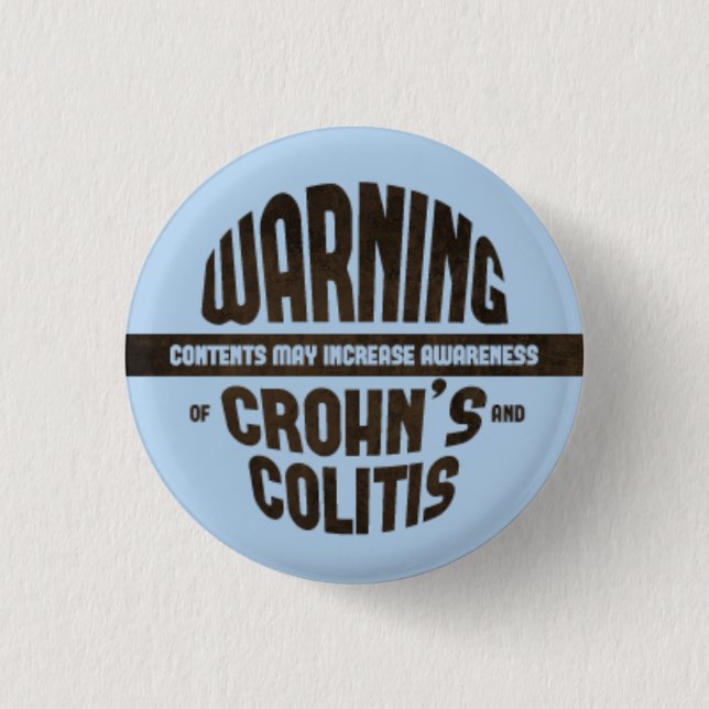 Warning! Contents May Increase Awareness - Blue 1 Inch Round Button (Front)