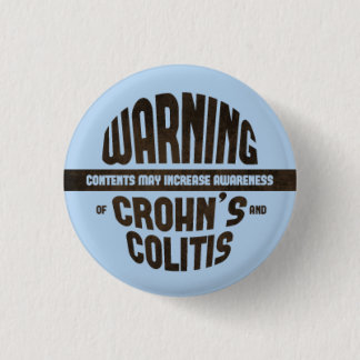 Warning! Contents May Increase Awareness - Blue 1 Inch Round Button