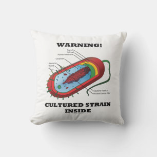 Warning! Cultured Strain Inside Bacterium Outdoor Pillow