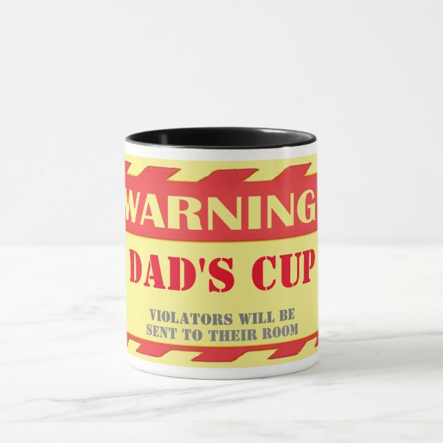 Warning: Dad's mug, Funny Father's Day Coffee Mug (Center)