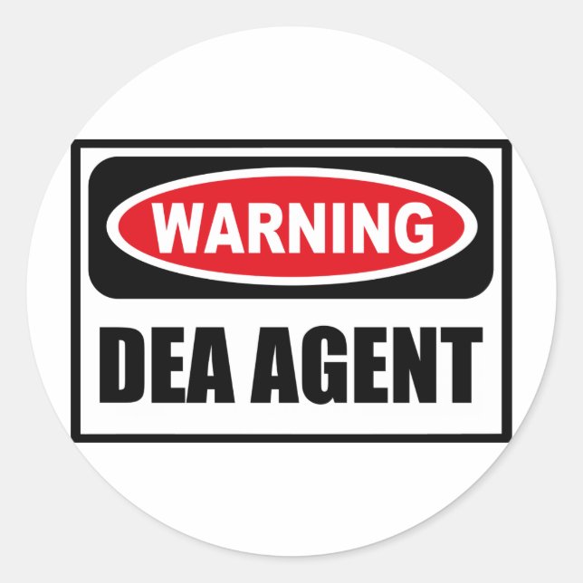 Warning DEA AGENT Sticker (Front)