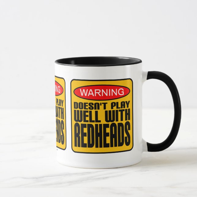 Warning: Doesn't Play Well With Redheads Mug (Right)