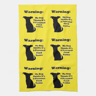 Warning Dog Kitchen Towel