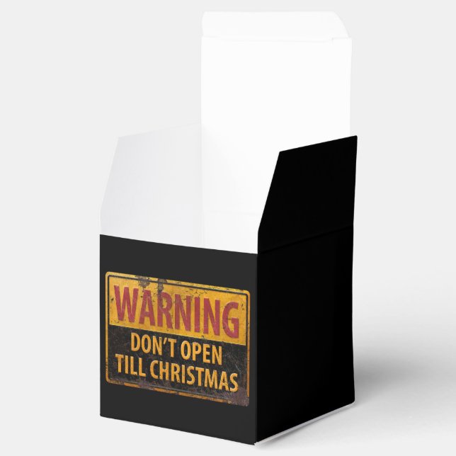 WARNING Don't Open Till Christmas Do Not Sign Favor Box (Opened)