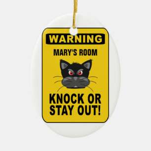 Warning door ornament - customize!