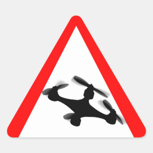 Warning Drone Flying Area Triangle Sticker