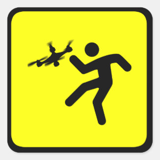 Warning Drones Square Sticker