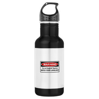 Warning English Teacher 532 Ml Water Bottle
