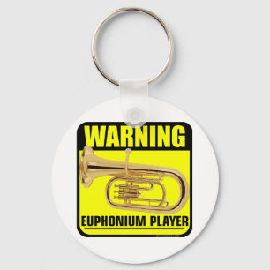 Warning! Euphonium Player Keychain
