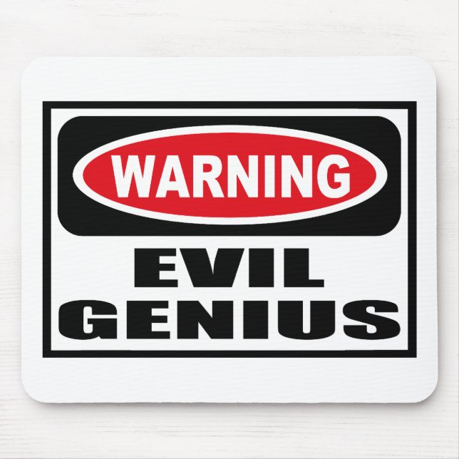 Warning EVIL GENIUS Mousepad (Front)