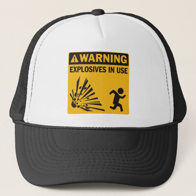Warning! Explosives in Use Hat (Front)