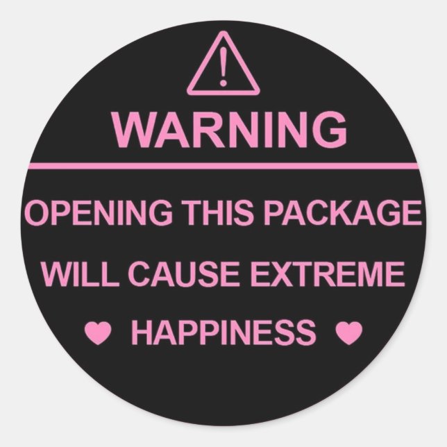 Warning: Extreme Happiness Sticker (Front)