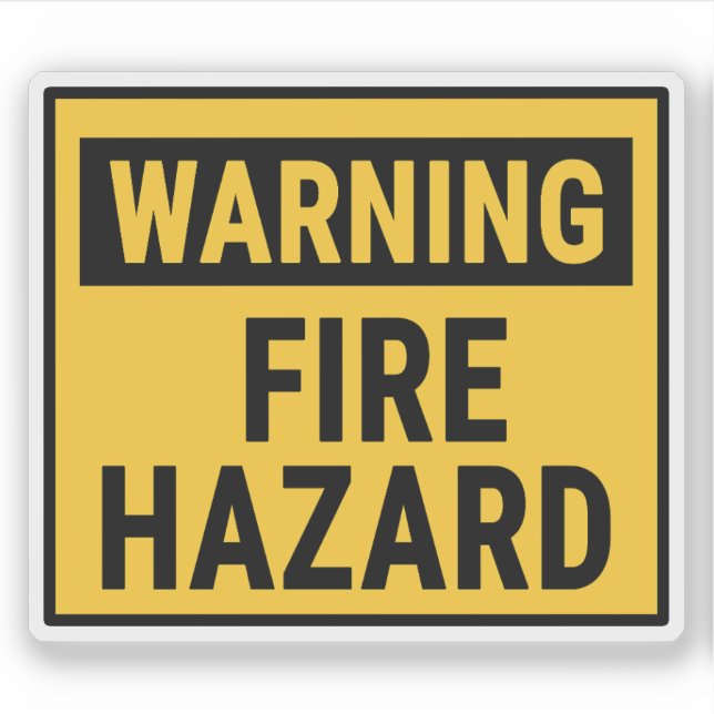 Warning Fire Hazard  (Front)