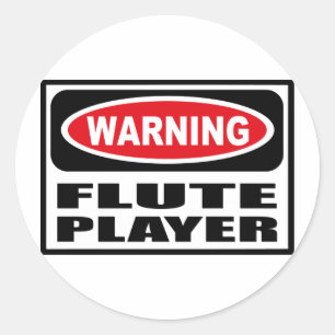 Warning FLUTE PLAYER Sticker