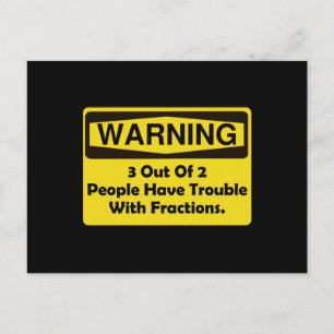 Warning Fraction Postcard