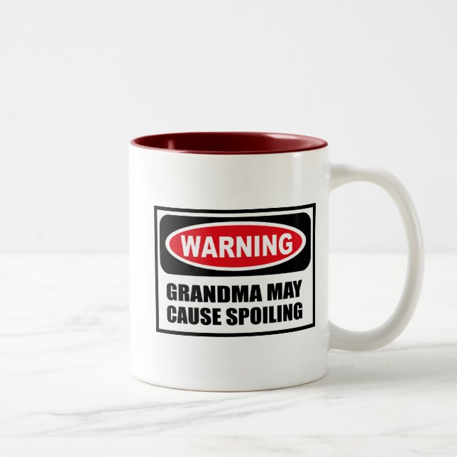 Warning GRANDMA MAY CAUSE SPOILING Mug (Right)