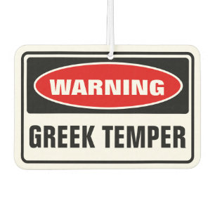 Warning Greek Temper Air Freshener