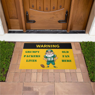 Warning Grumpy Old Packers Fan Lives Here Doormat