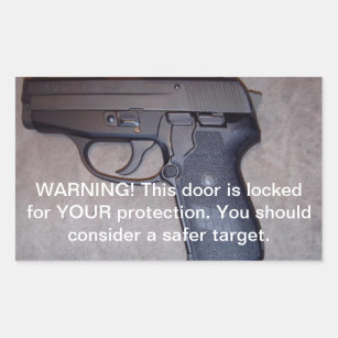 Warning Gun Sticker