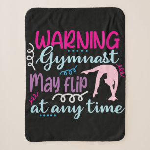 Warning Gymnast May Flip at Any Time Sherpa Blanket