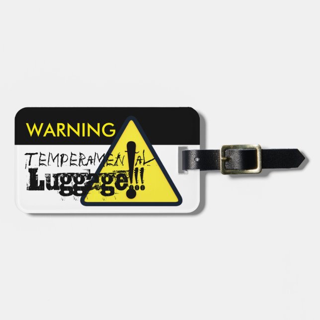 Warning Hazard Sign Temperamental personalized LT Luggage Tag (Front Horizontal)
