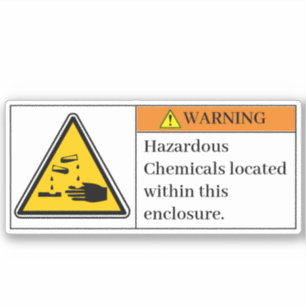 Warning Hazardous Chemicals Label