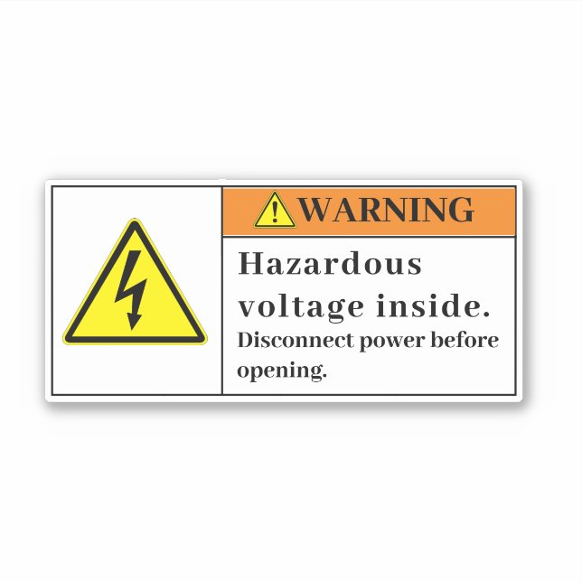 Warning Hazardous Voltage Label EFr (Front)
